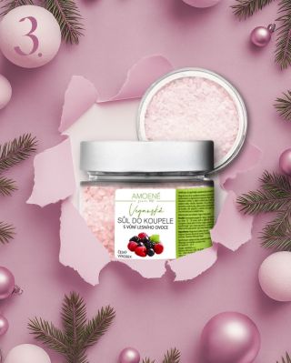 🎄 Otevíráme 3. okénko našeho adventního kalendáře! Magnesiová sůl do koupele s vůní lesního ovoce od značky Amoené!...